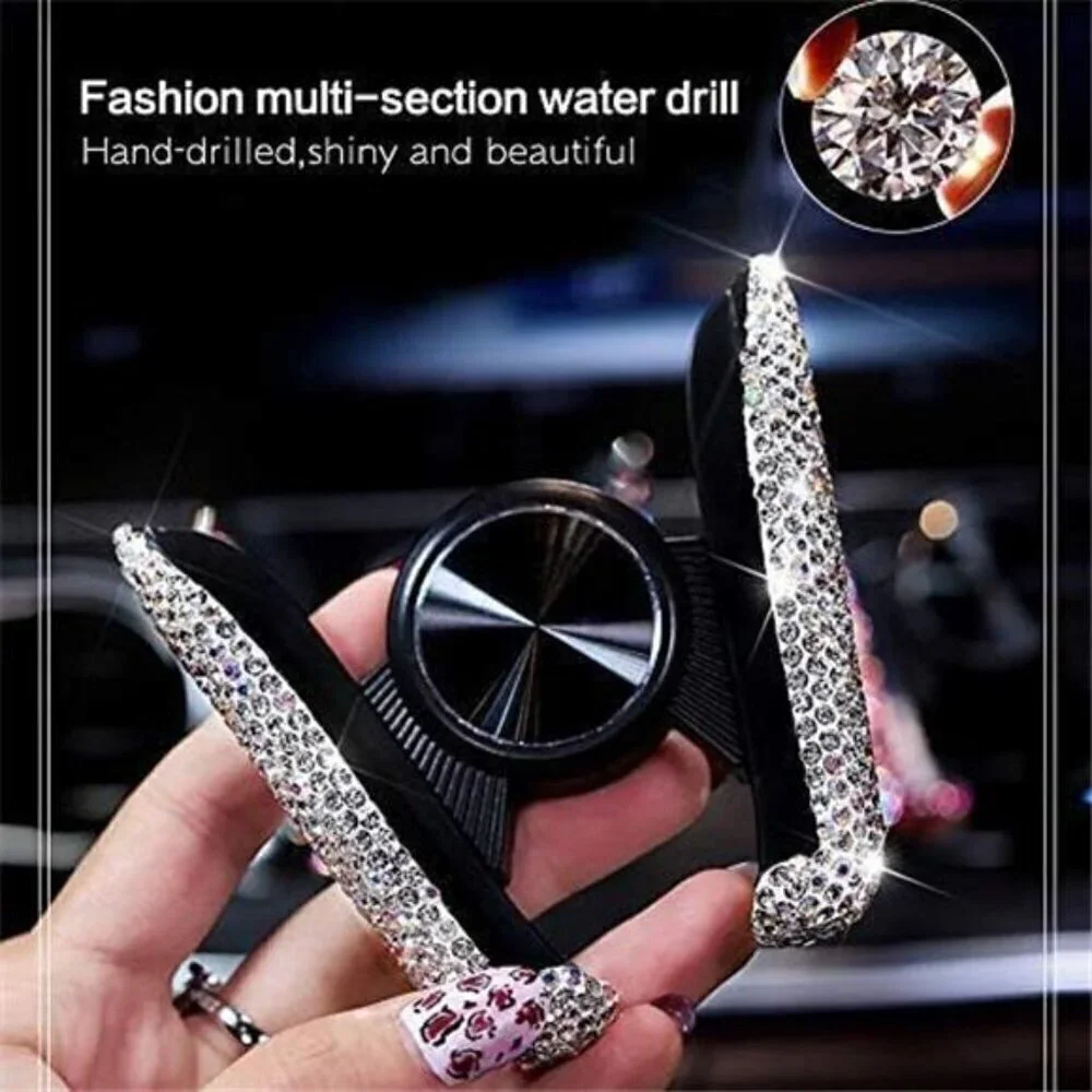Bling Car Phone Holder Mount Dash Air Vent Universal 360°Adjustable Crystal